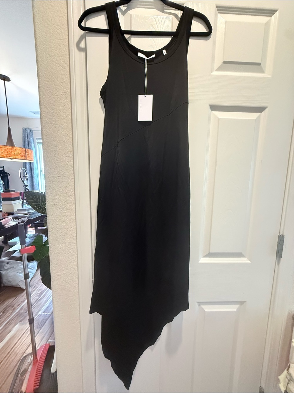 Helmut Lang Black Asymmetric Tank Dress -  Women